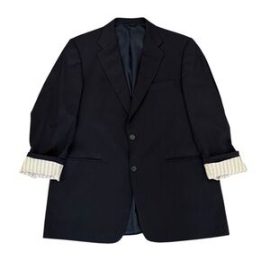Burberry London Navy Blue Wool 2-Button Blazer Sports Coat Jacket US 42 R